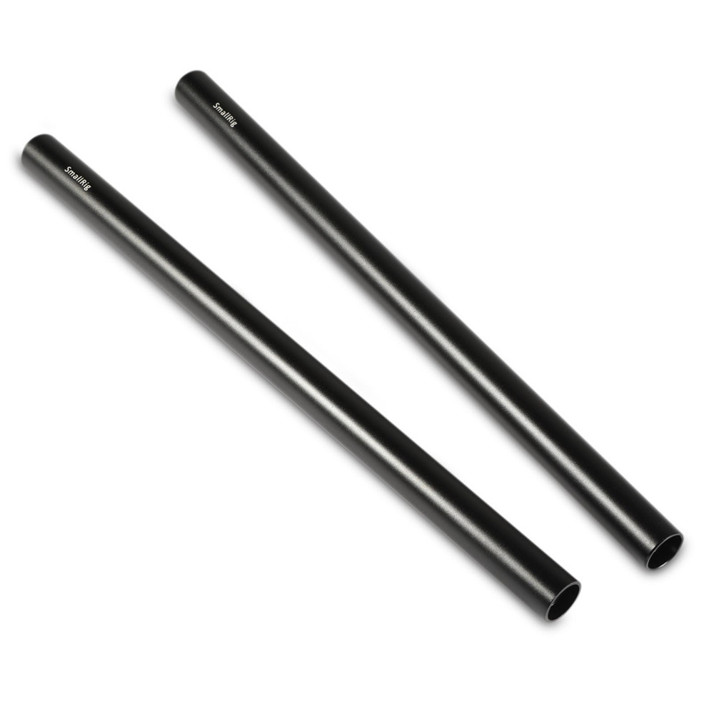 SmallRig 2pcs 15mm Black Aluminum Alloy Rod(M12-25cm) 10inch 1052