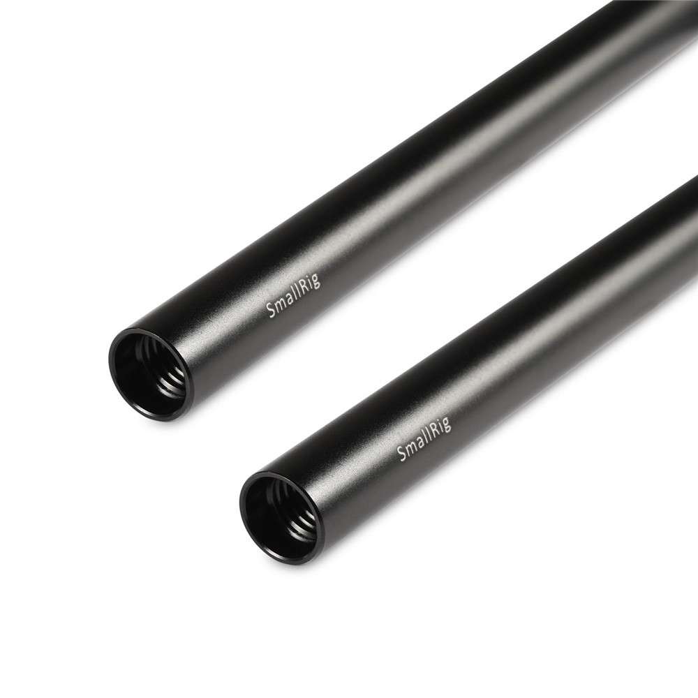 SmallRig 2pcs 15mm Black Aluminum Alloy Rod(M12-25cm) 10inch 1052