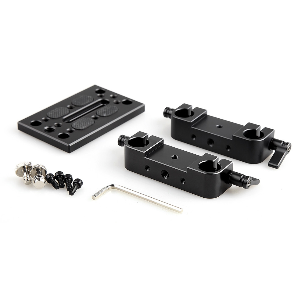 Plaque de base SmallRig avec double rail de tige 15 mm 1674 + 15 mm tiges  1053 +