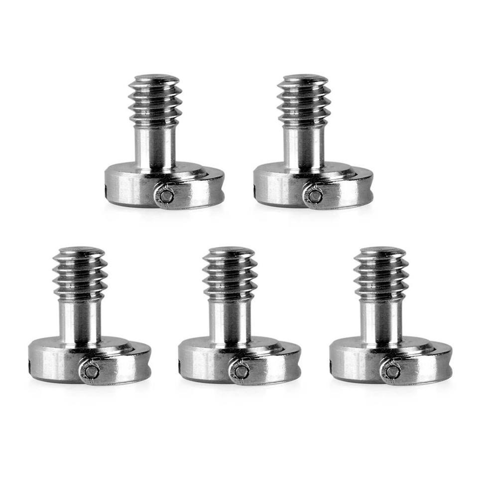 SMALLRIG D Shaft D-Ring Thumb Screw Adapter 1/4''-20 Thead for Camera Tripod QR Quick Release Plate, Pack of 5-1880
