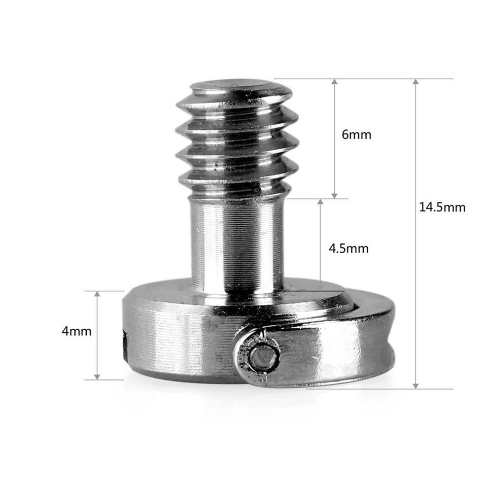 SMALLRIG D Shaft D-Ring Thumb Screw Adapter 1/4''-20 Thead for Camera Tripod QR Quick Release Plate, Pack of 5-1880