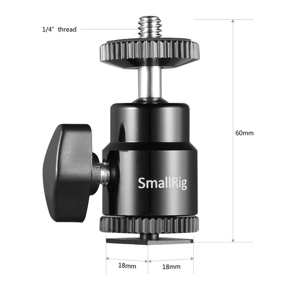 SmallRig 1/4" Camera Hot shoe Mount with Additional 1/4" Screw (2pcs Pack)2059