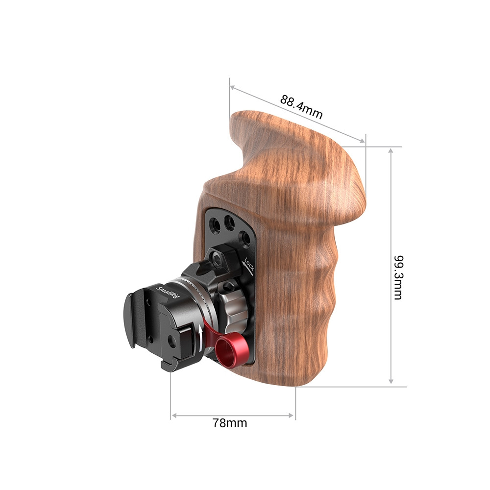 SmallRig Left Side Wooden Grip with NATO Mount 2118C