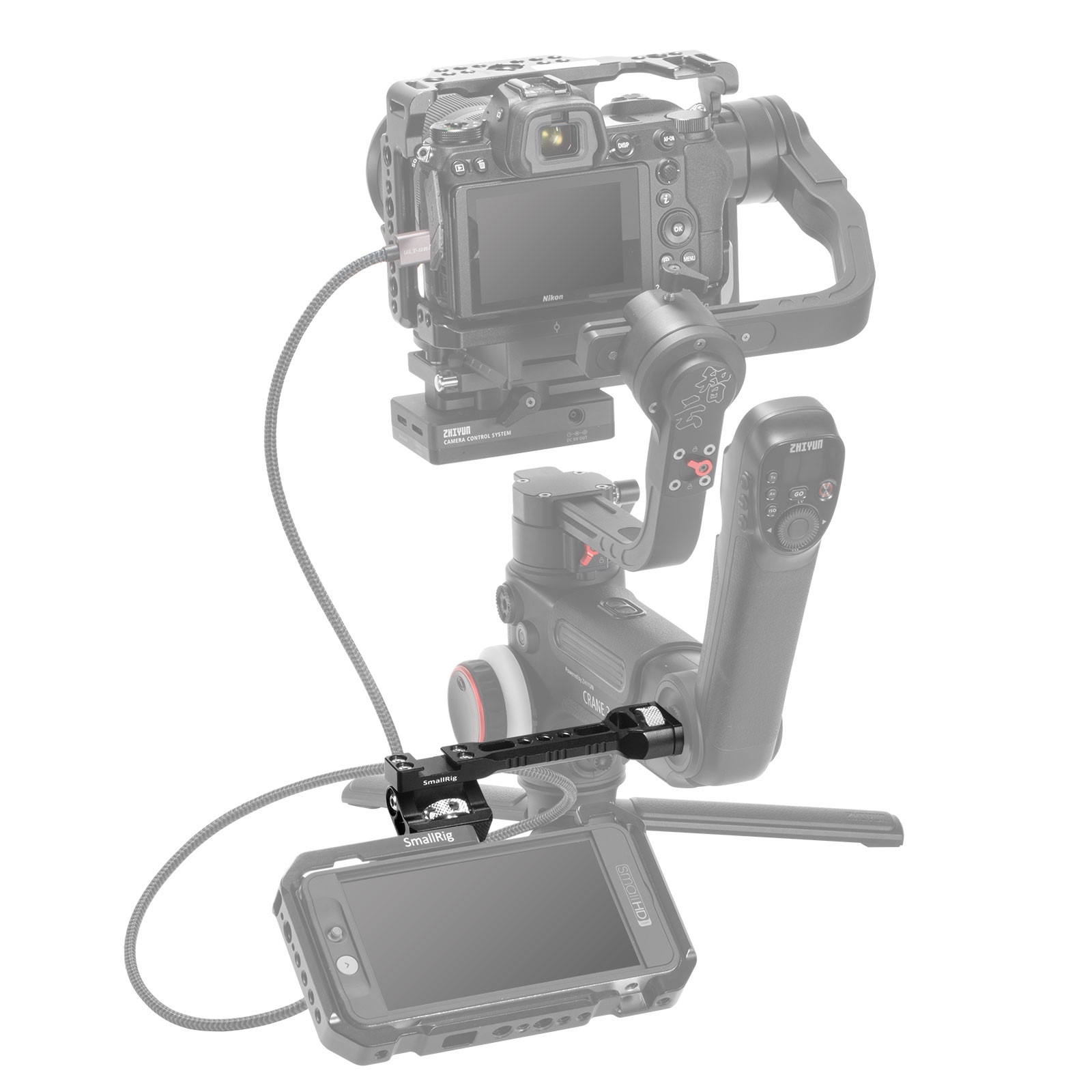 SmallRig Adjustable Monitor Mount for Select DJI & ZHIYUN Handheld Gimbals BSE2386B