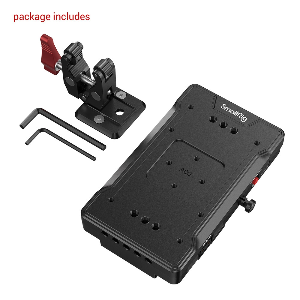 SmallRig V Mount Battery Adapter Plate with Crab-Shaped Clamp 2886