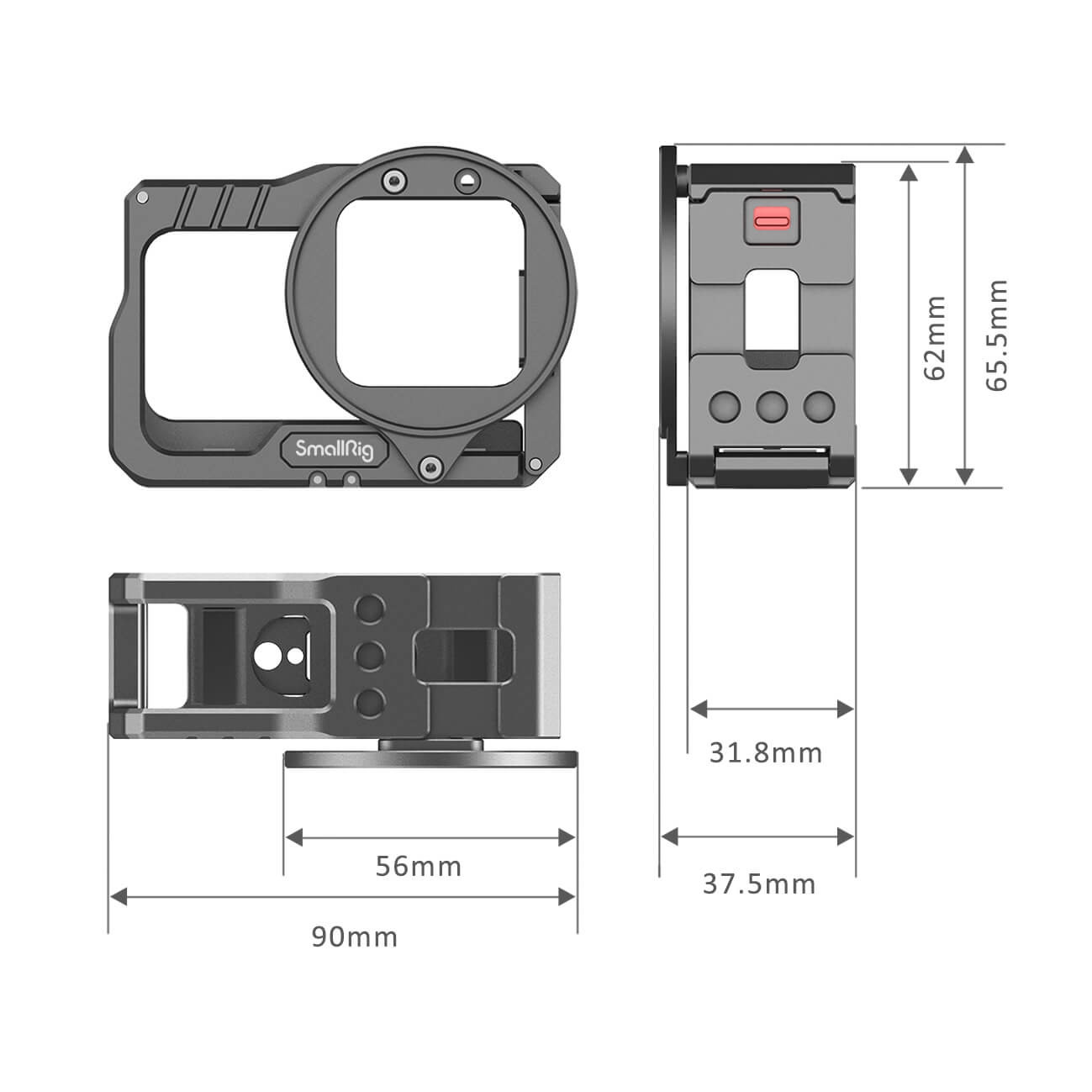 SmallRig Vlogging Cage and 52mm Filter Adapter for Insta360 ONE R 4K Edition 2901