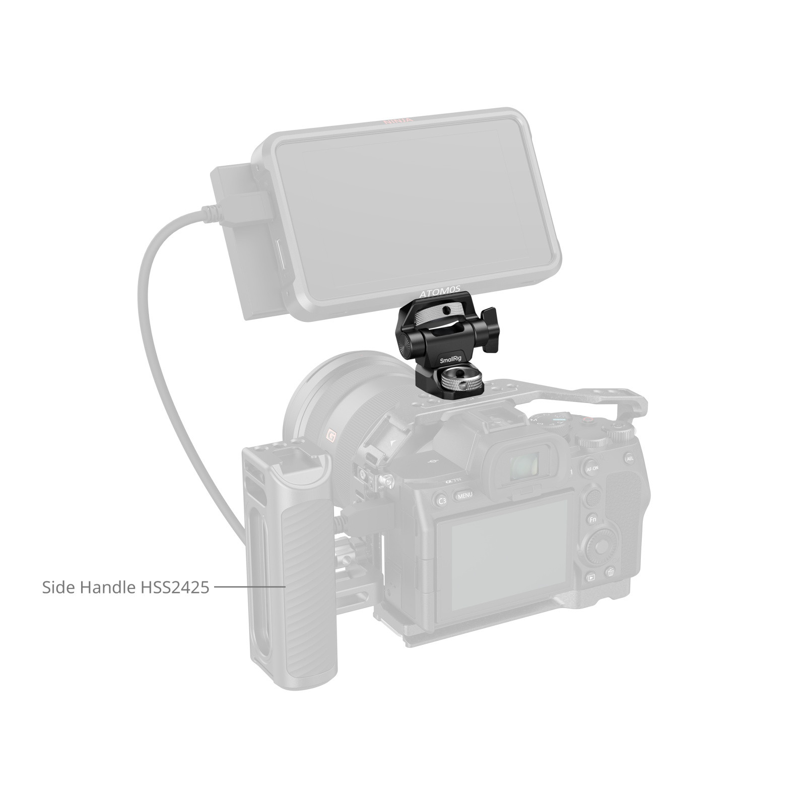 SmallRig Adjustable Monitor Support Compatible with ARRI 3/8''-16 Screws 2903C