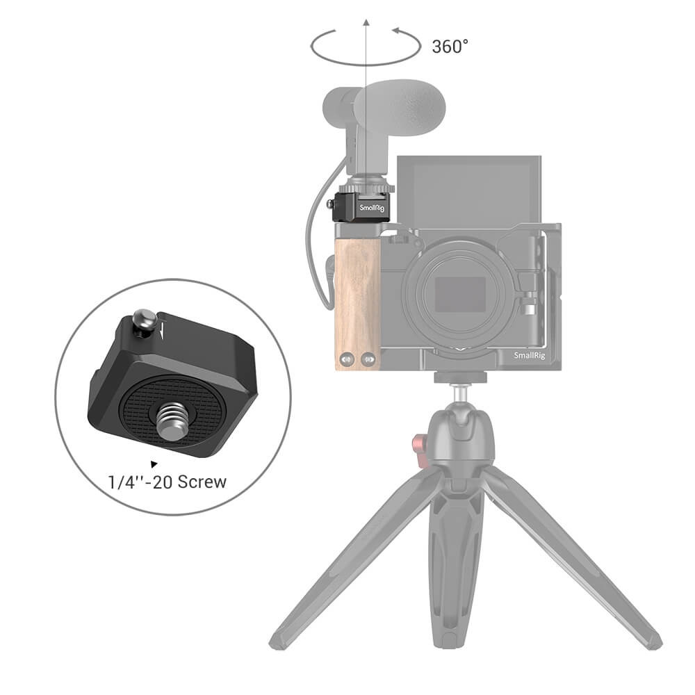 SmallRig Rotatable Cold Shoe Mount Adapter (Single 1/4"-20 Screw) 2935