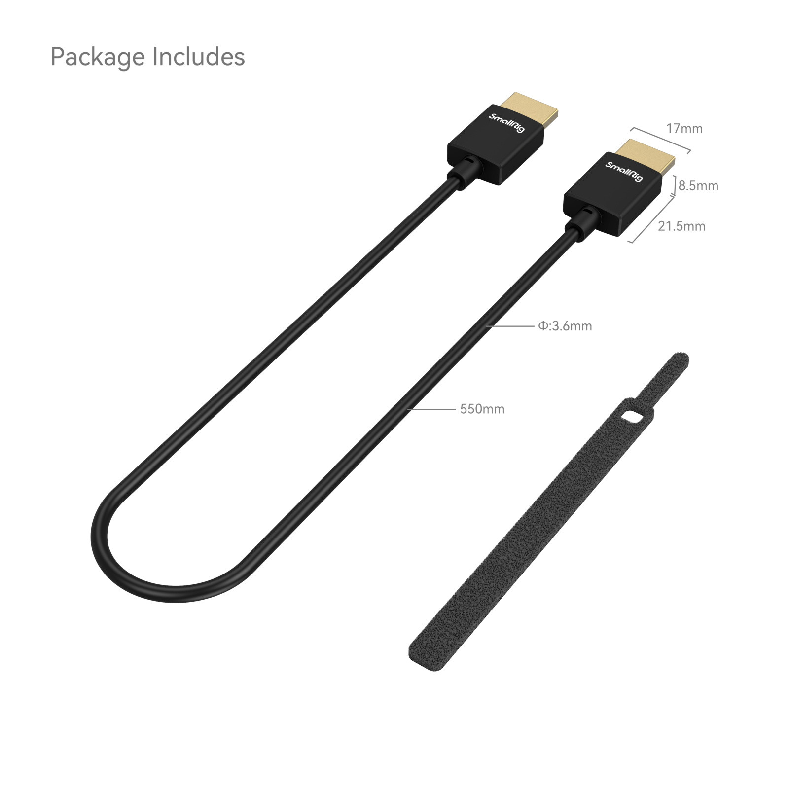 SmallRig 2957 - Ultra Slim 4K HDMI Cable 55cm