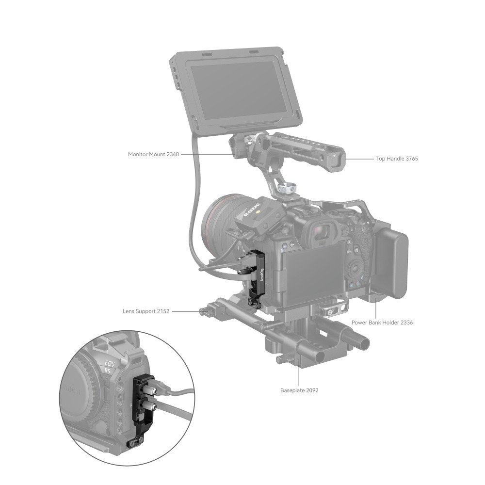 SmallRig HDMI and USB-C Cable Clamp for Canon EOS R5 / R6 / R5 C 2981B