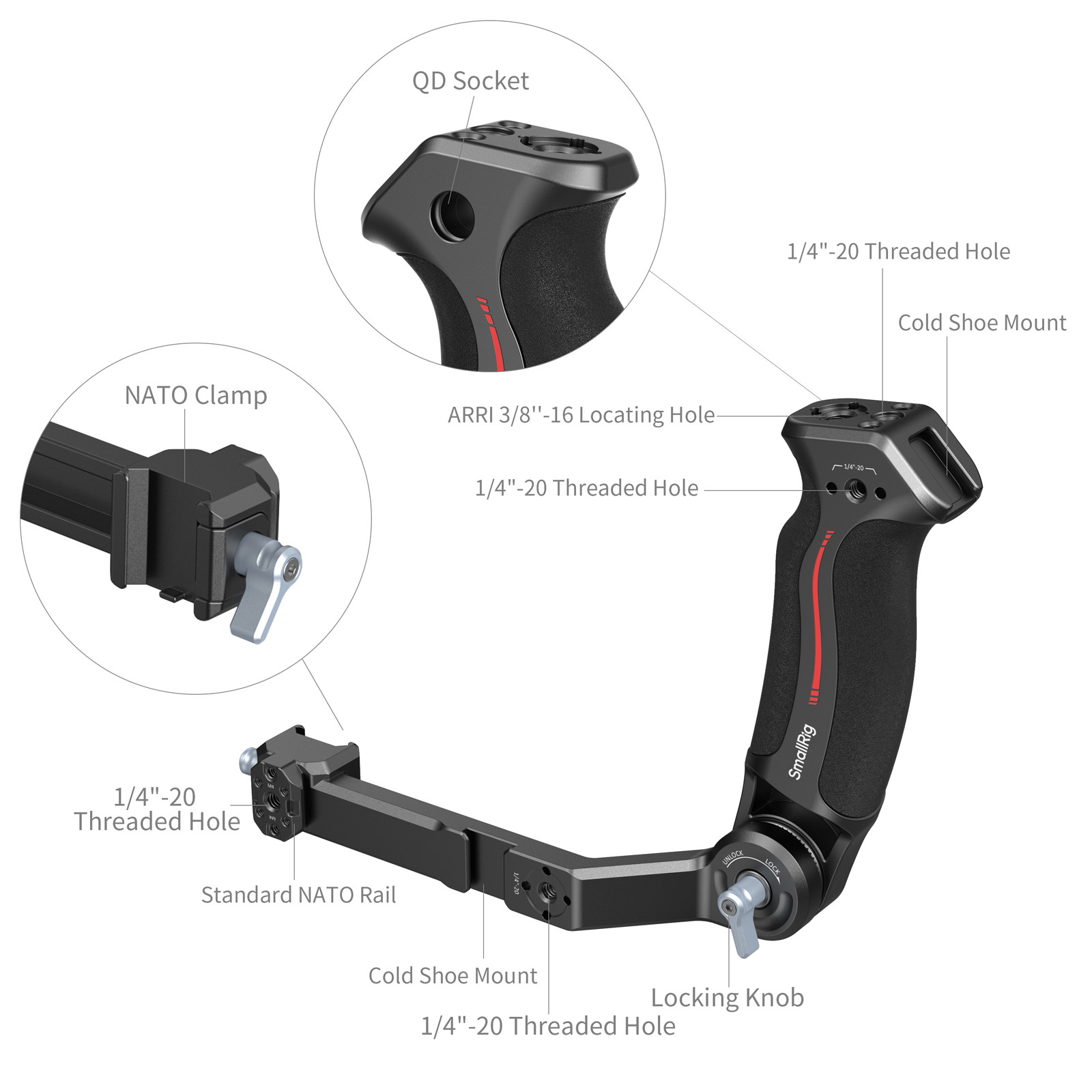 SmallRig Sling Handle for DJI RS 2 / RSC 2 / RS 3 / RS 3 Pro / RS 3 Mini / RS 4 / RS 4 Pro / RS 4 Mini 3028D