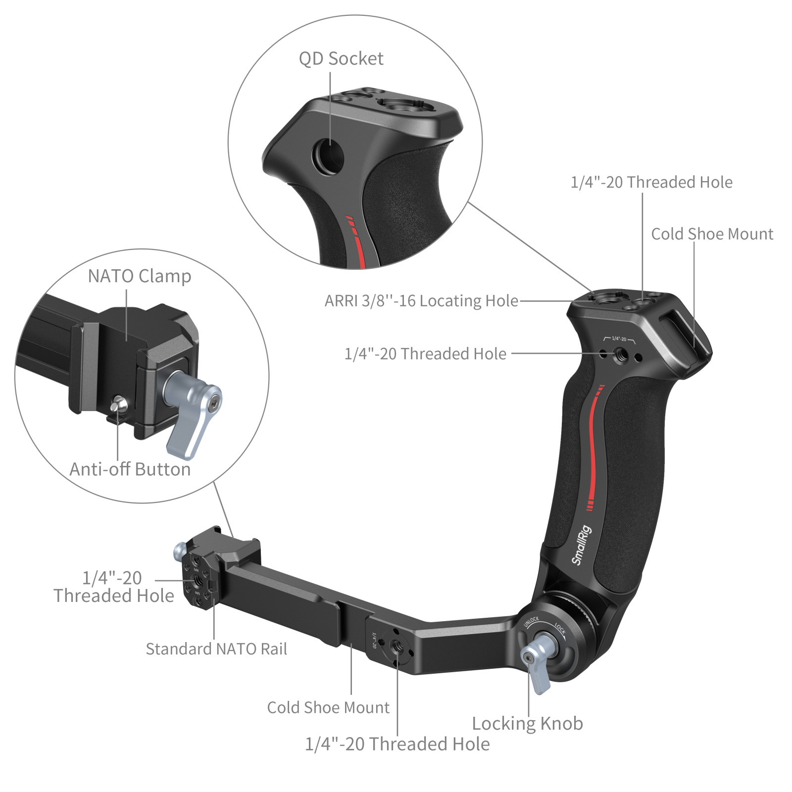 SmallRig Sling Handle for DJI RS 2 / RSC 2 / RS 3 / RS 3 Pro / RS 3 Mini / RS 4 / RS 4 Pro / RS 4 Mini / RS 5 3028E