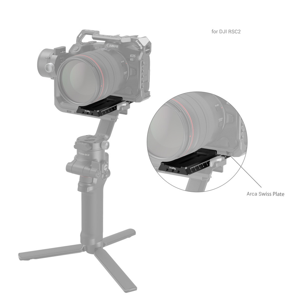 SmallRig Quick Release Plate with Arca-Swiss for DJI RS 2/RSC 2/Ronin-S / RS 3 / RS 3 Pro 3061