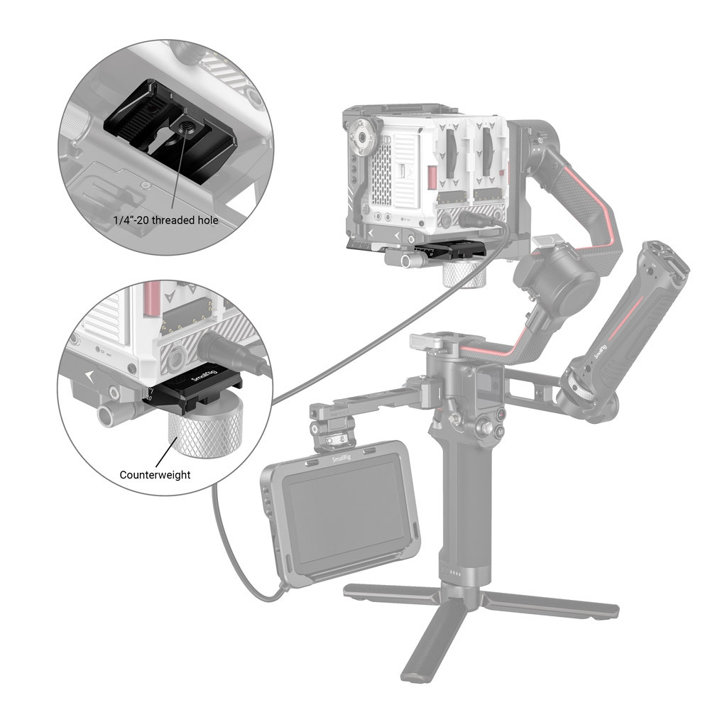 SmallRig Quick Release Plate for DJI RS 2 / RSC 2 / Ronin-S Gimbal / RS 3 / RS 3 Pro 3158B