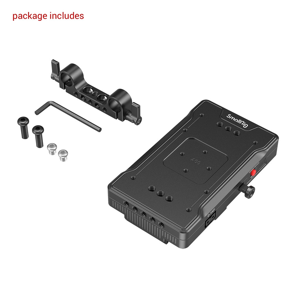 SmallRig V Mount Battery Adapter Plate with Dual 15mm Rod Clamp 3203