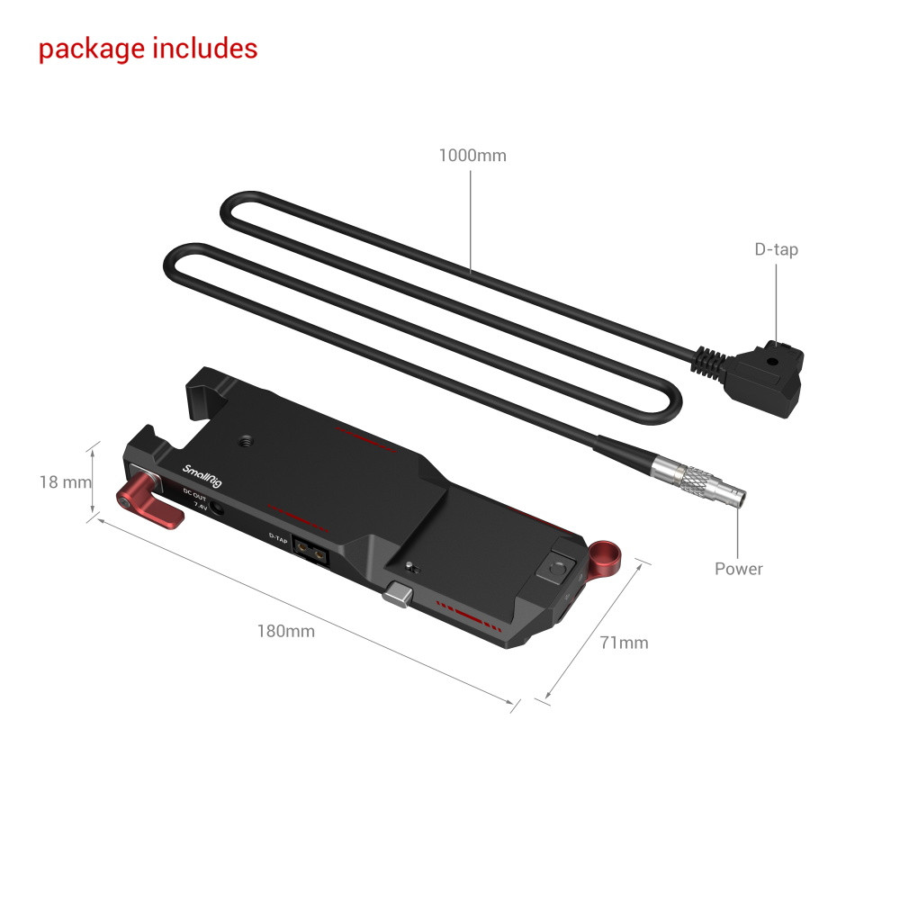 SmallRig Power Pass-Through Plate for DJI RS2 / RS 3 Pro 3251