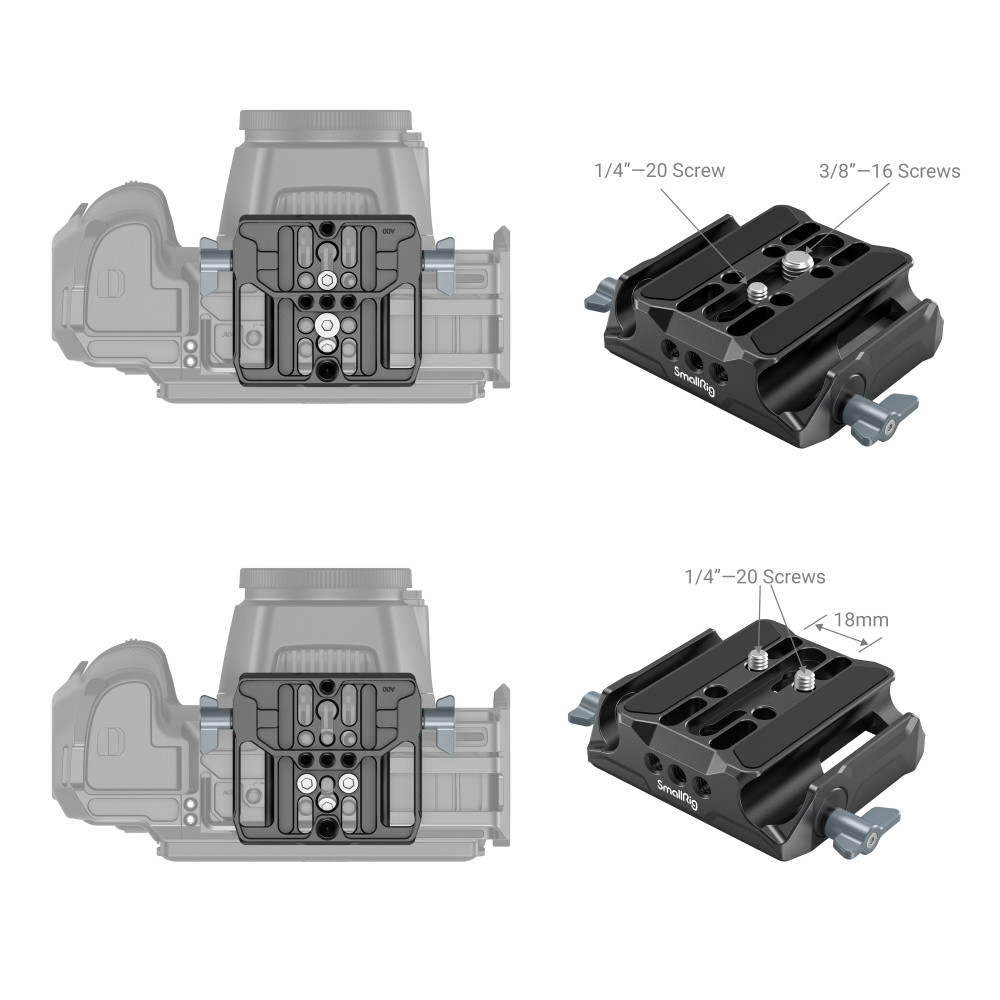 SmallRig Universal LWS Baseplate with Dual 15mm Rod Clamp 3357