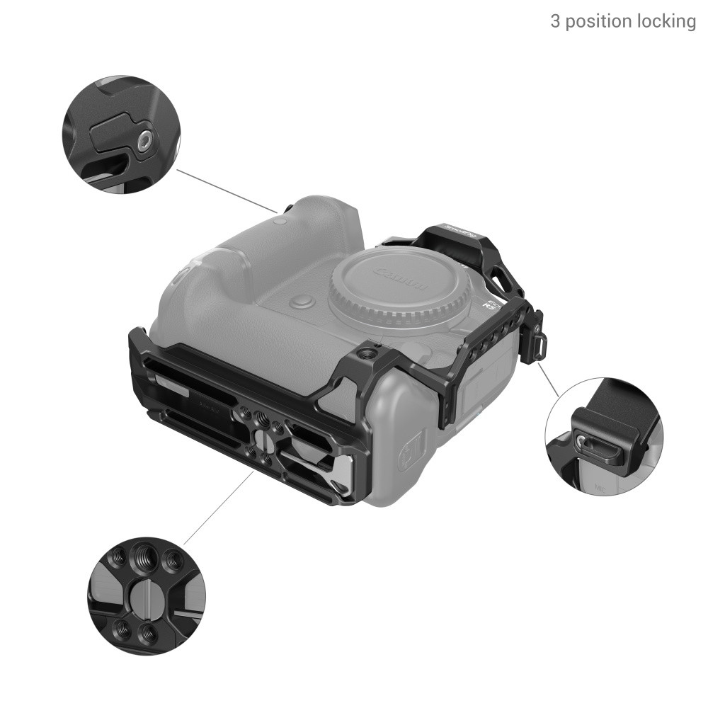 SmallRig Camera Cage for EOS R5/R6/R5 C with BG-R10 Battery Grip 3464