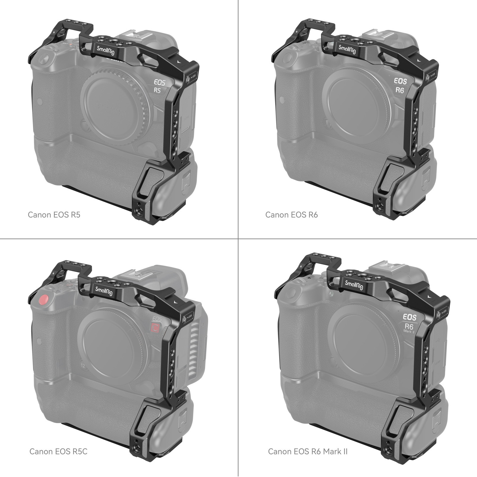 SmallRig Cage for Canon EOS R5 / R6 / R5C / R6 Mark II with BG-R10 Battery Grip 3464B