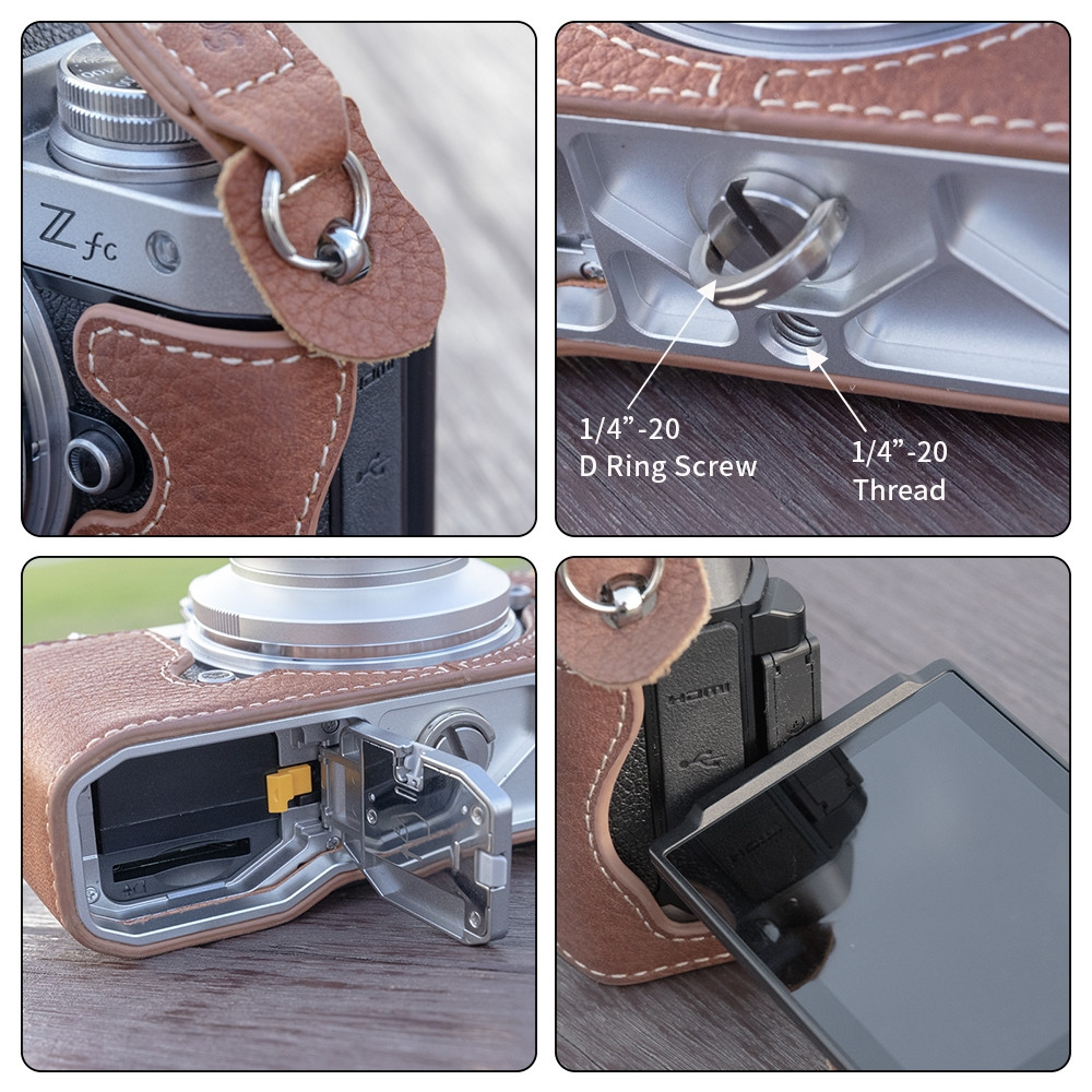 SmallRig Leather Half Case with Shoulder Strap for Nikon Z fc 3481
