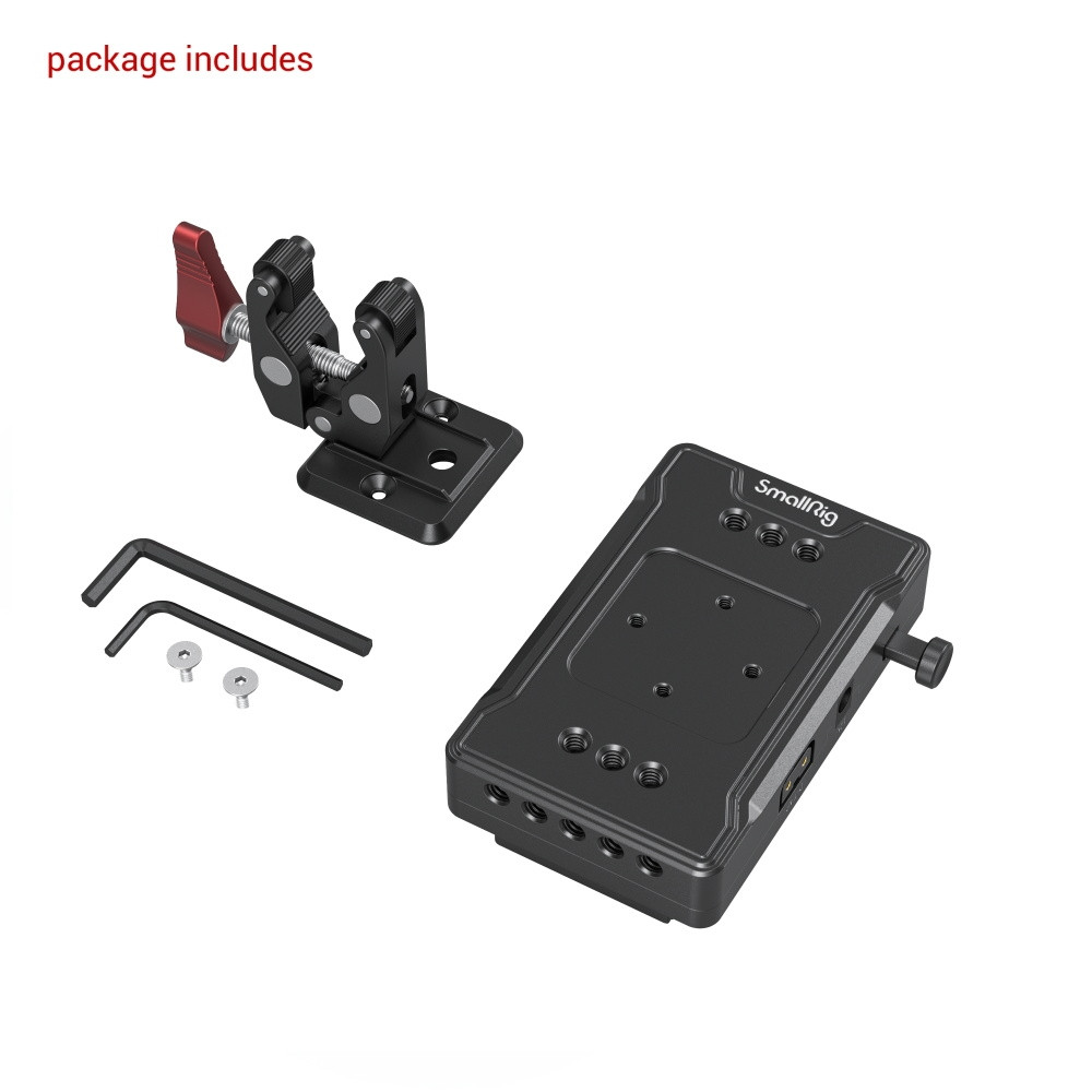 SmallRig V Mount Battery Adapter Plate (Basic Version) with Super Clamp Mount 3497