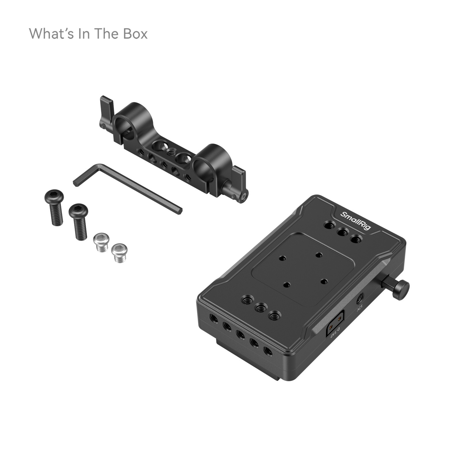 SmallRig V Mount Battery Adapter Plate (Basic Version) with Dual Rod Clamp 3498B