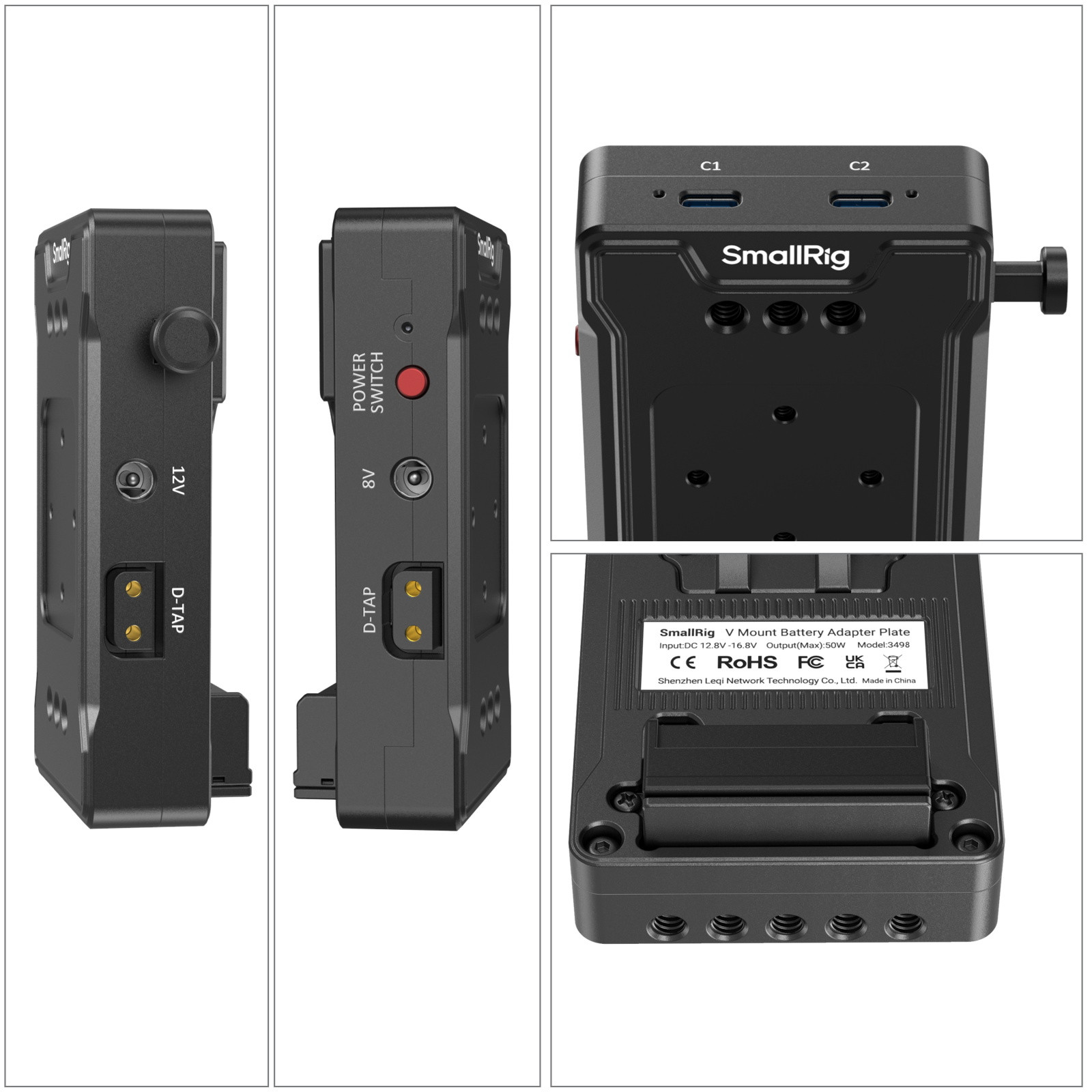 SmallRig V Mount Battery Adapter Plate (Basic Version) with Extension Arm 3499B