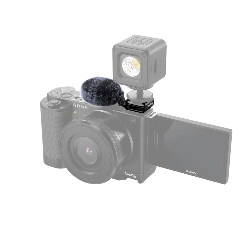SmallRig Cold Shoe Adapter with Windshield for Sony ZV-E10 and ZV-1 3526