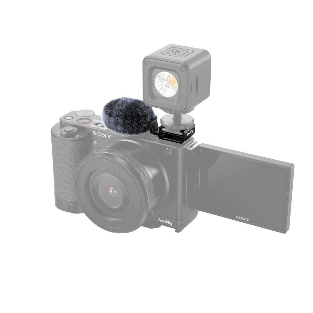 SmallRig Cold Shoe Adapter with Furry Windscreen for Sony ZV series cameras 3526