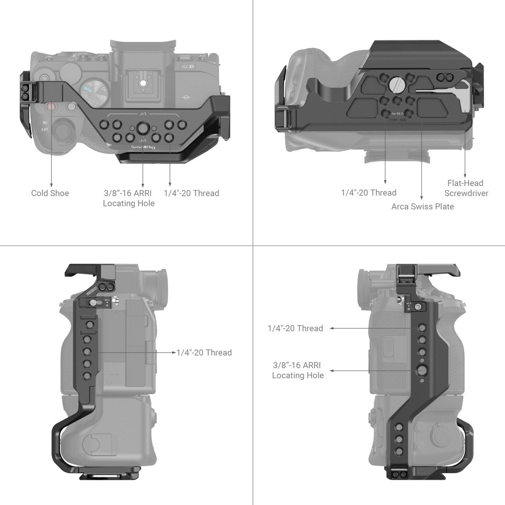 SmallRig Cage for Sony Alpha 7R V / Alpha 7 IV / Alpha 7S III / Alpha 7R IV / Alpha 1 with VG-C4EM Battery Grip 3594