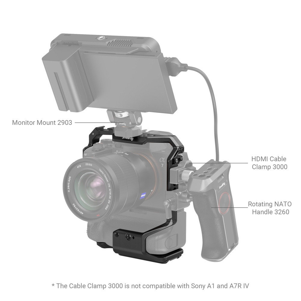 thumbnail image 2 of SmallRig 3667 Full Cage For Sony Alpha 7 IV / A7S III / A7R IV / A1 – With Locking Side Plate 2 of 4