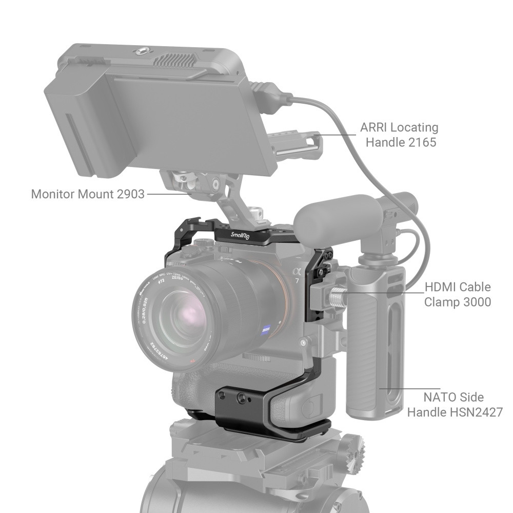 SmallRig Cage for Sony Alpha 7R V / Alpha 7 IV / Alpha 7S III / Alpha 7R IV / Alpha 1 with VG-C4EM Battery Grip 3594