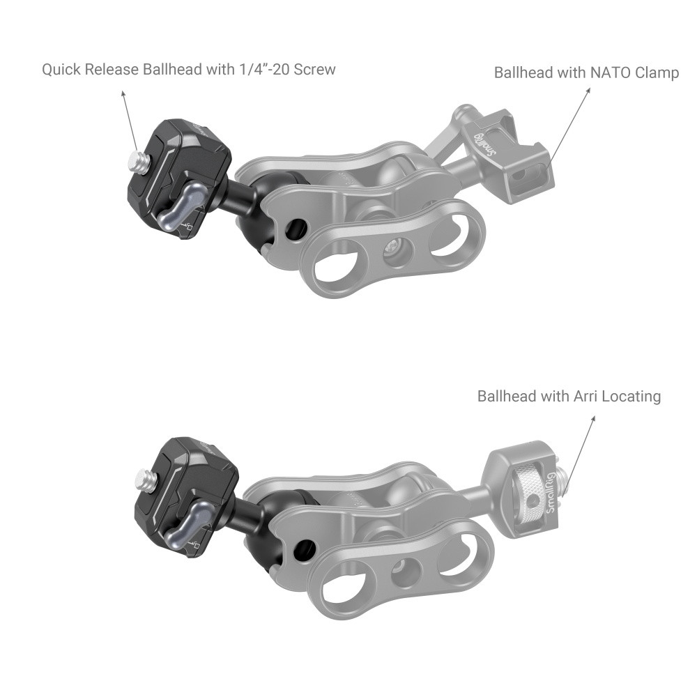 SmallRig Drop-in HawkLock mini Quick Release 1/4”-20 Ball Head 3600