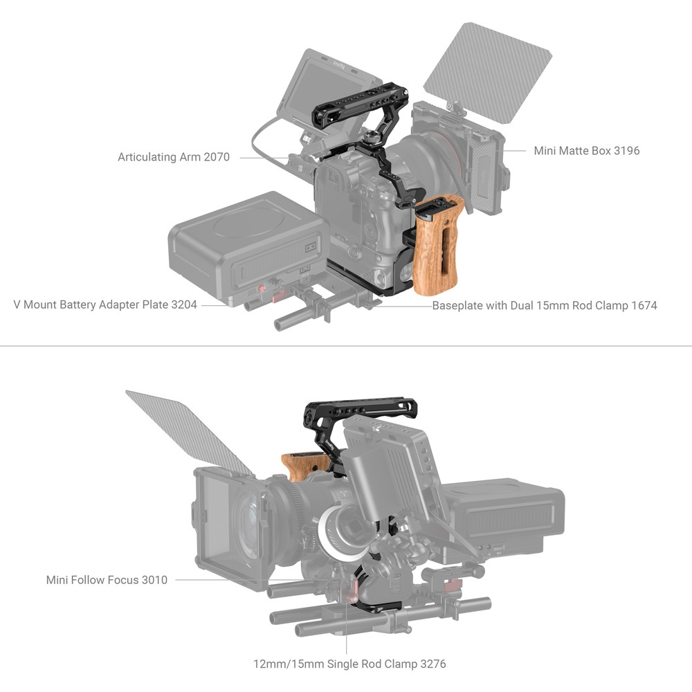 SmallRig Basic Kit for Canon EOS R5/R6/R5 C with BG-R10 Battery Grip 3707