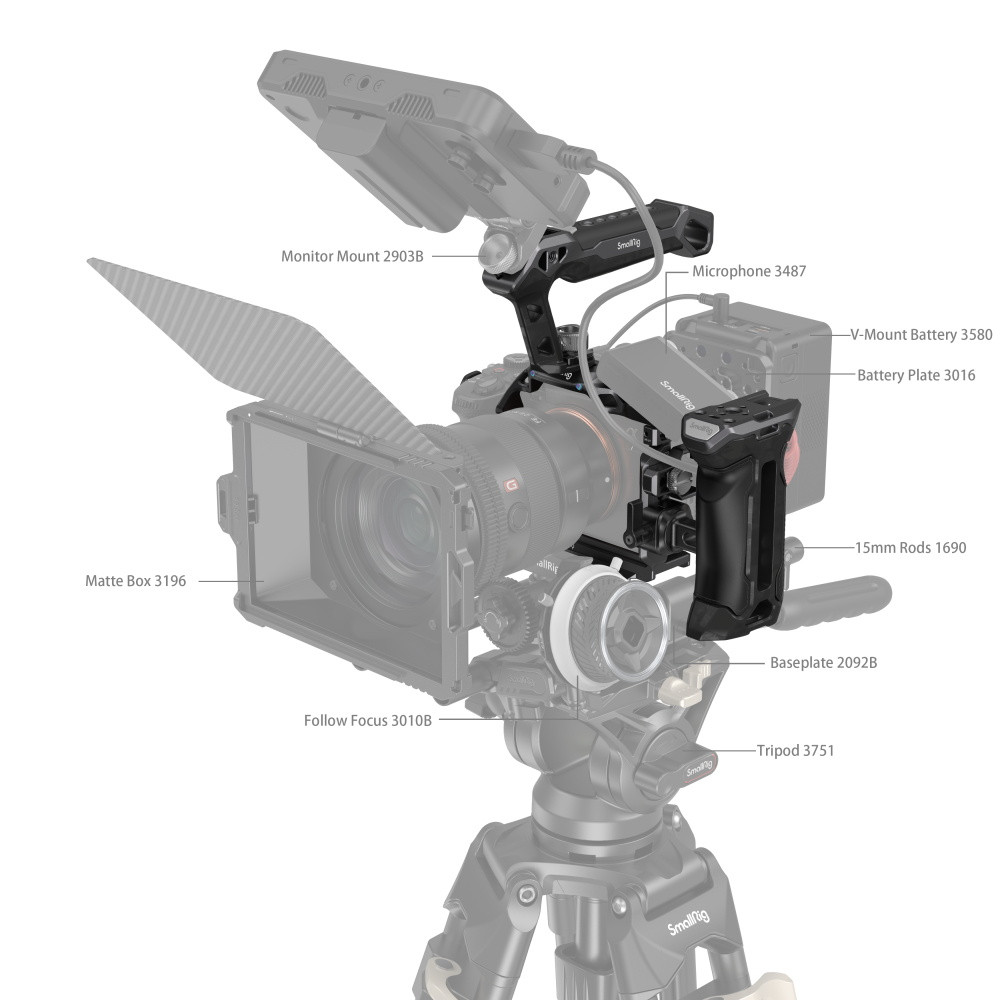 SmallRig "Rhinoceros" Advanced Cage Kit for Sony Alpha 7R V / Alpha 7 IV / Alpha 7S III 3710