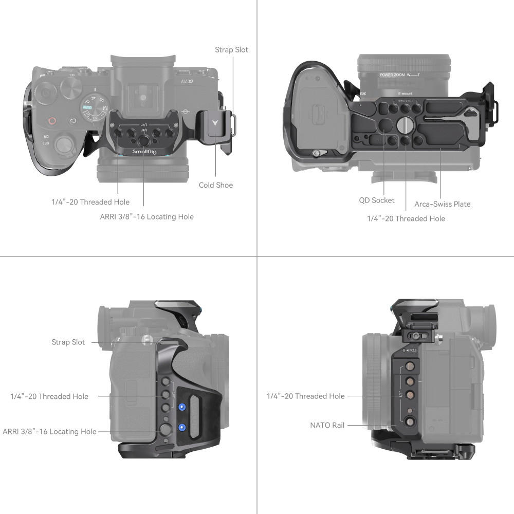 SmallRig "Rhinoceros" Advanced Cage Kit for Sony Alpha 7R V / Alpha 7 IV / Alpha 7S III 3710