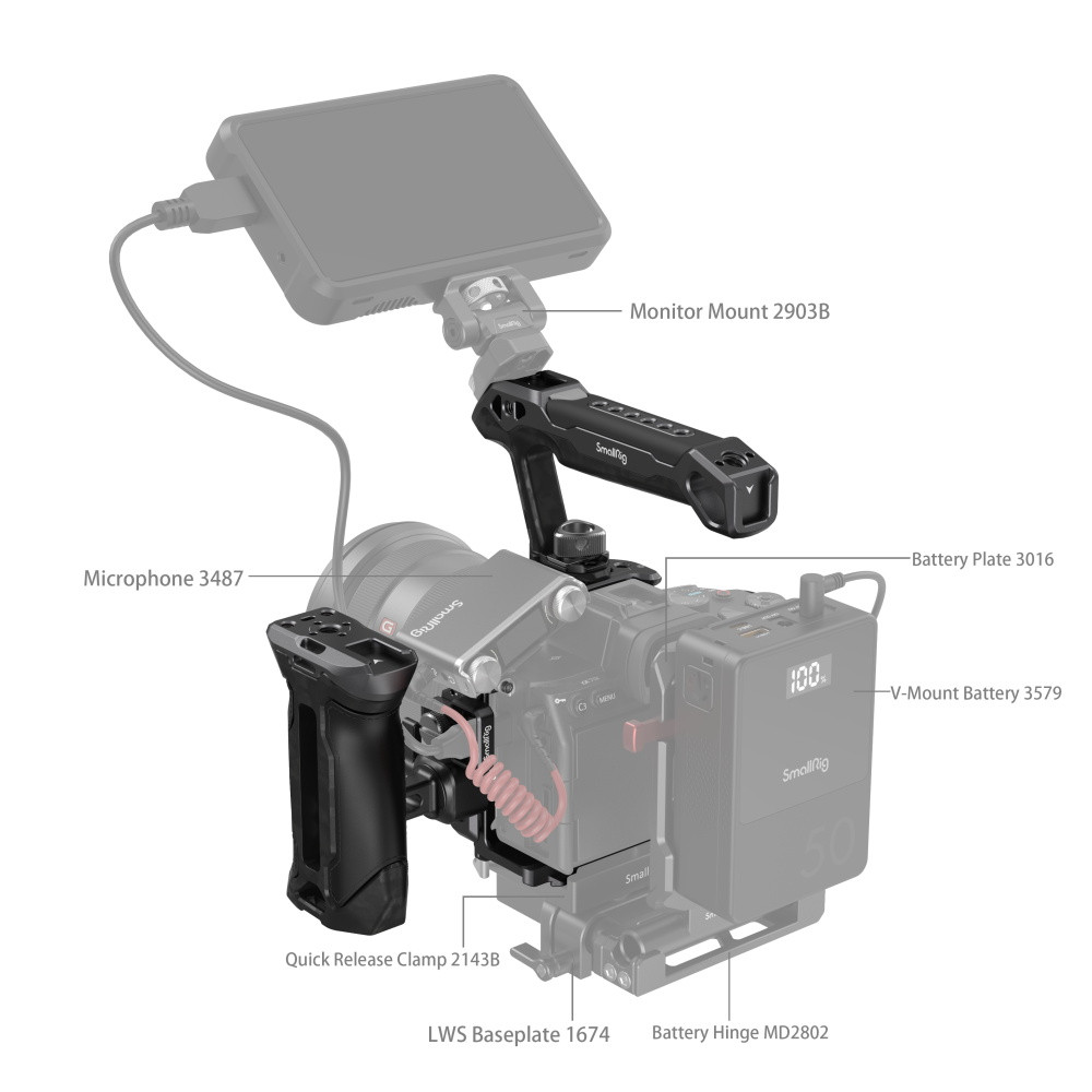 SmallRig "Rhinoceros" Advanced Cage Kit for Sony Alpha 7R V / Alpha 7 IV / Alpha 7S III 3710