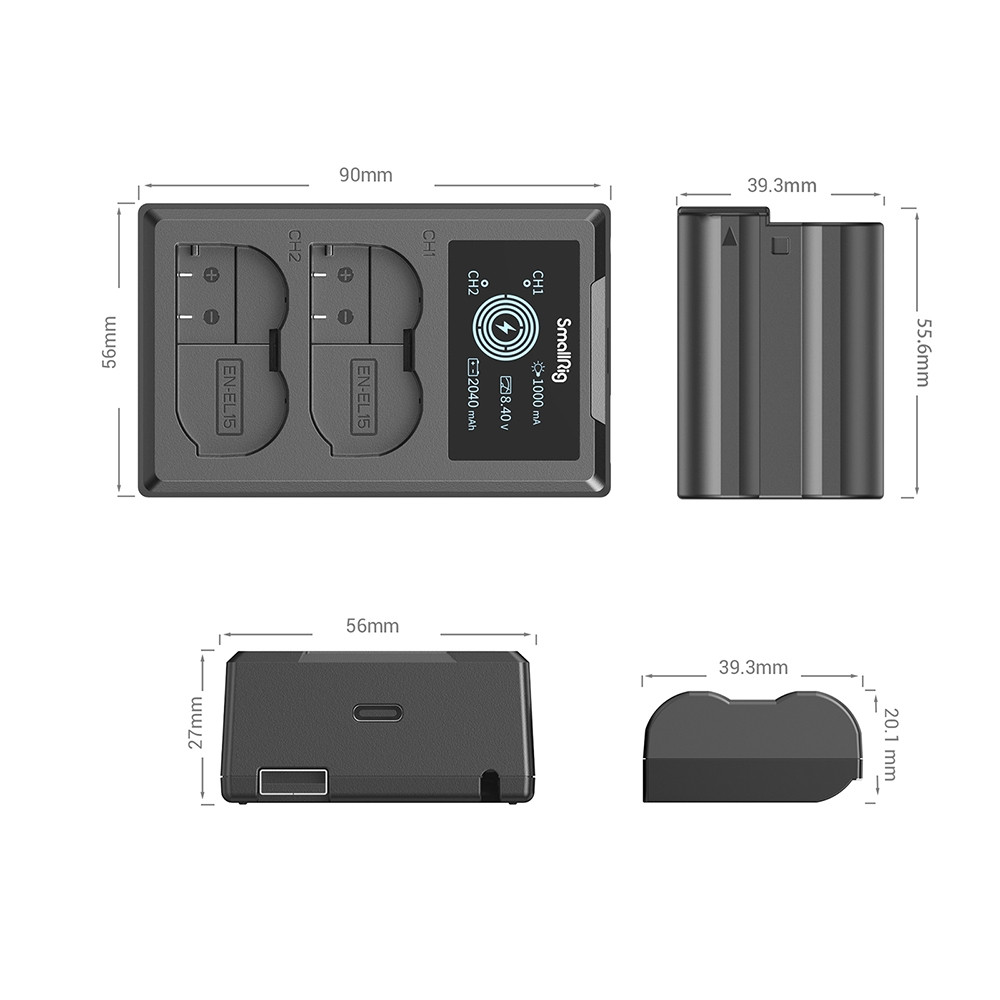 SmallRig EN-EL15 Camera Battery and Charger Kit 3820