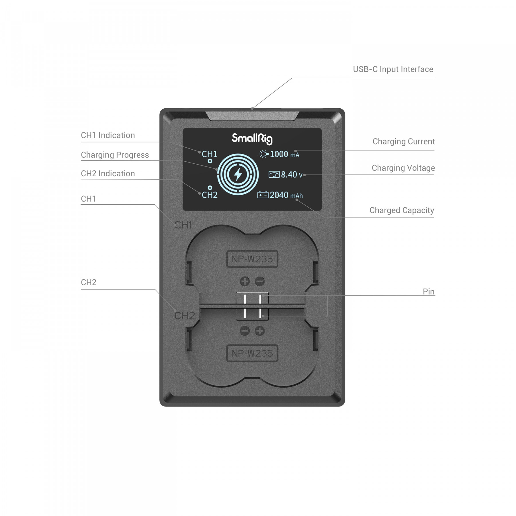 SmallRig NP-W235 Camera Battery and Charger Kit 3822