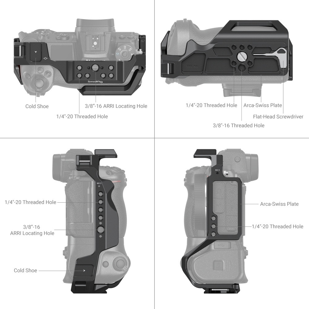 SmallRig Camera Cage for Nikon Z 6II/Z 7II with MB-N11 Battery Grip 3866