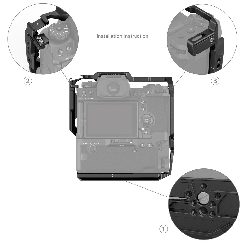 SmallRig Multifunctional Cage for FUJIFILM X-H2 / X-H2S with FT-XH / VG-XH Battery Grip 3933