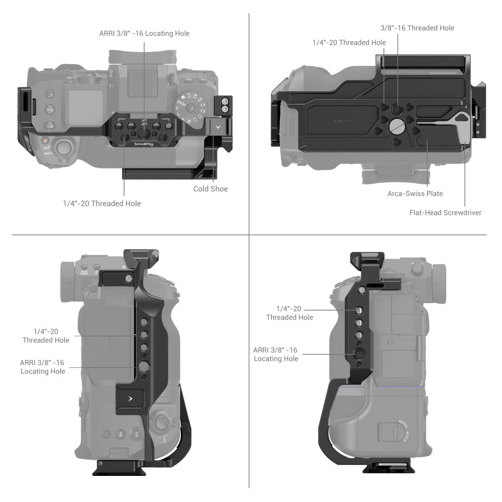 SmallRig Multifunctional Cage for FUJIFILM X-H2 / X-H2S with FT-XH / VG-XH Battery Grip 3933