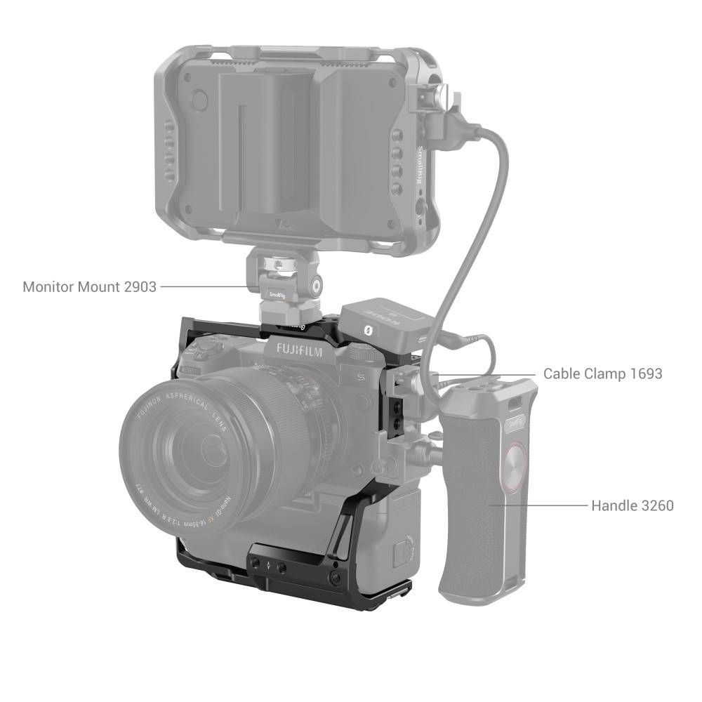 SmallRig Multifunctional Cage for FUJIFILM X-H2 / X-H2S with FT-XH / VG-XH Battery Grip 3933