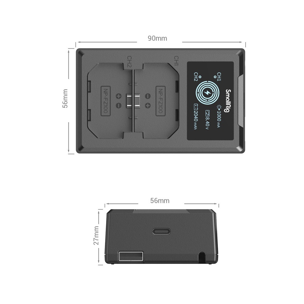 SmallRig 4265 USB-C Camera Battery For Sony NP-FZ100 – 2400mAh For A7R IV, A7III, A6600
