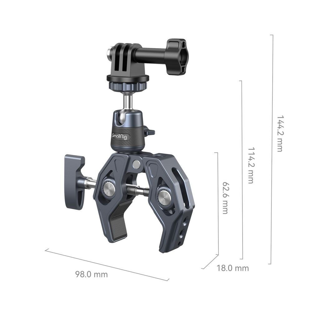 SmallRig Super Clamp with 360° Ball Head Mount for Action Cameras 4102B