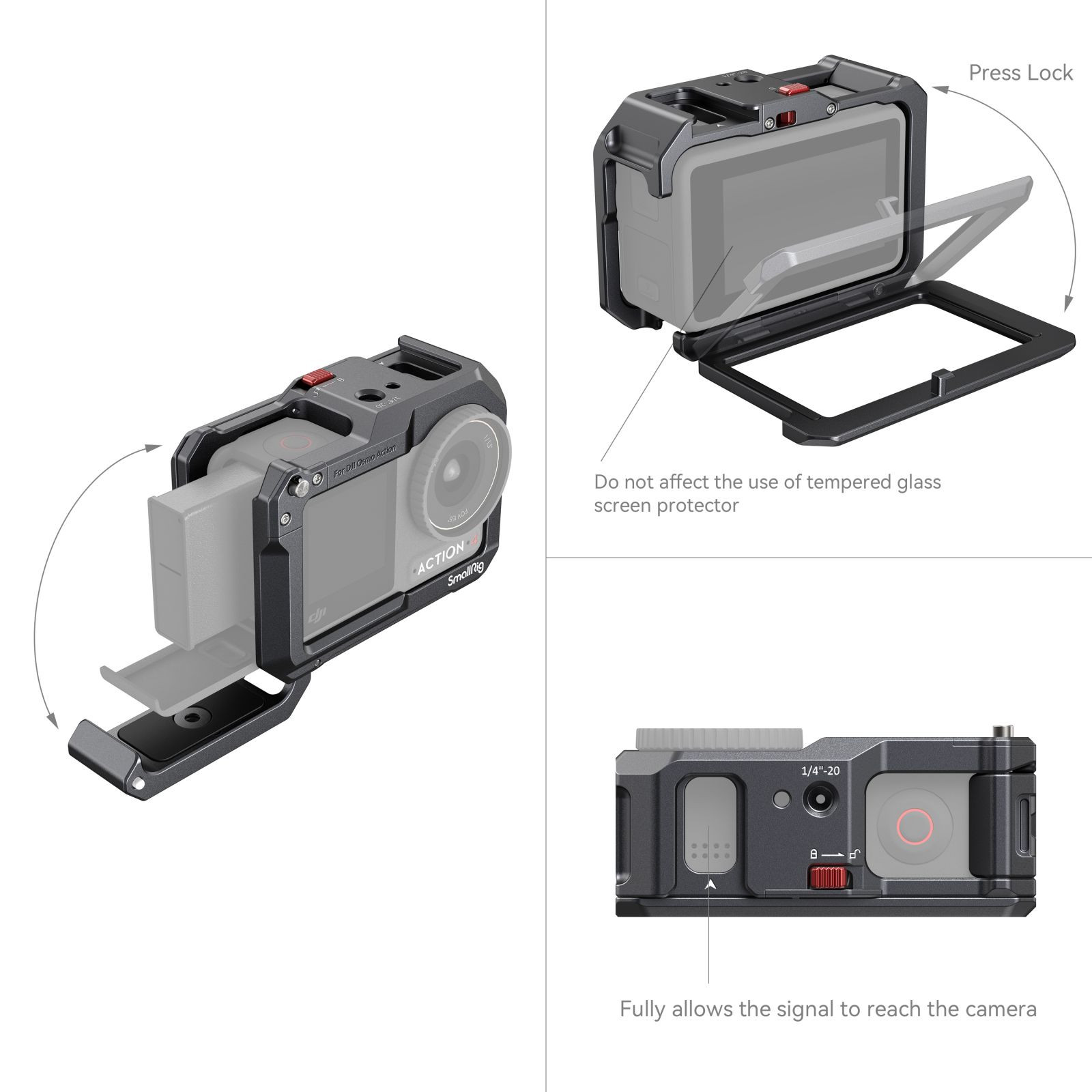 SmallRig Cage for DJI Osmo Action 4 / 3 4119B