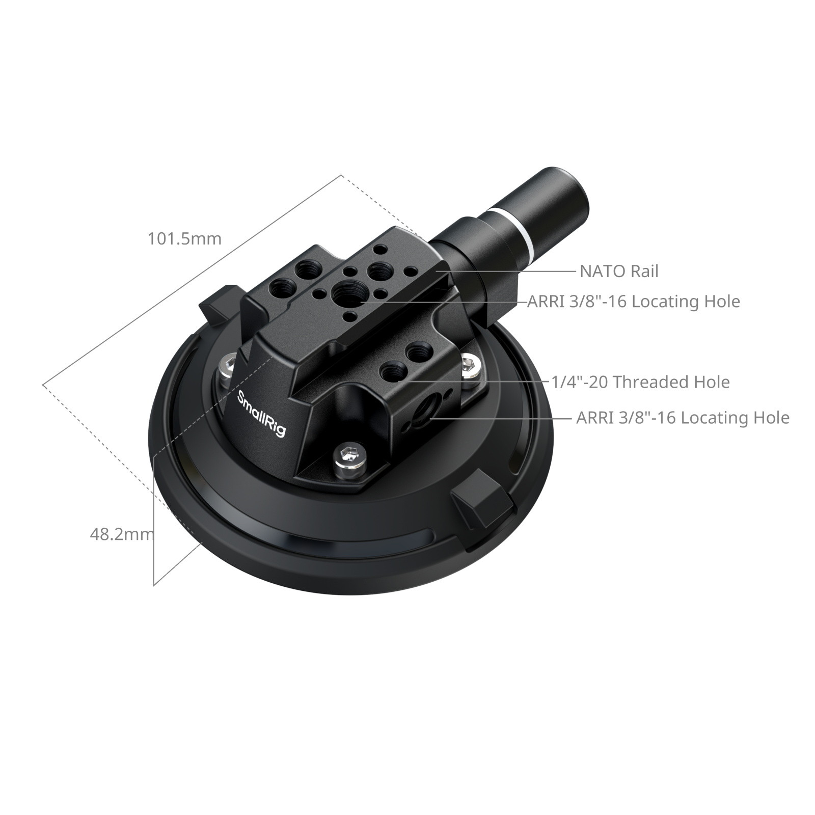 SmallRig 4'' Suction Cup Camera Mounting Support for Vehicle Shooting 4122C