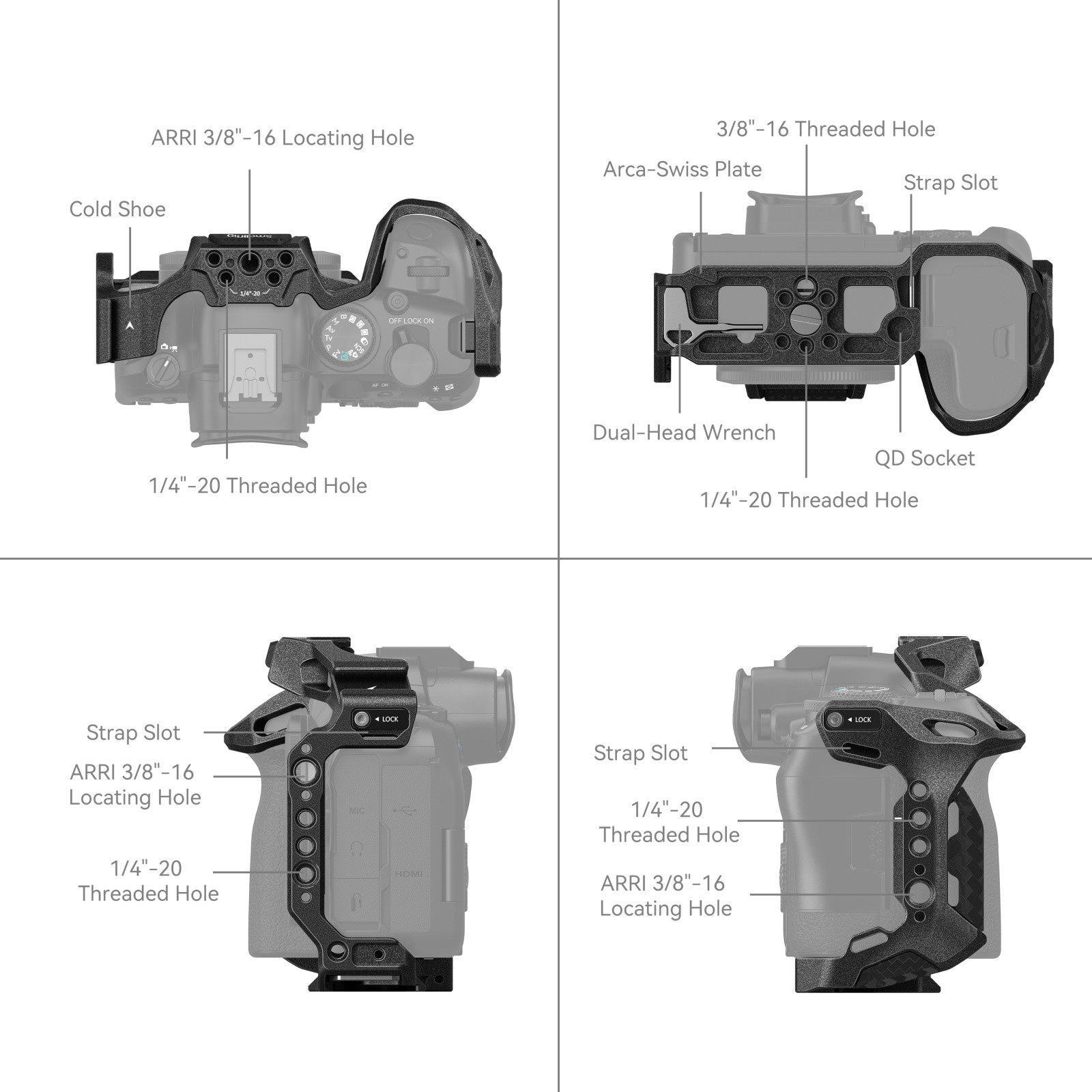 SmallRig “Black Mamba” Camera Cage for Canon EOS R6 Mark II 4161