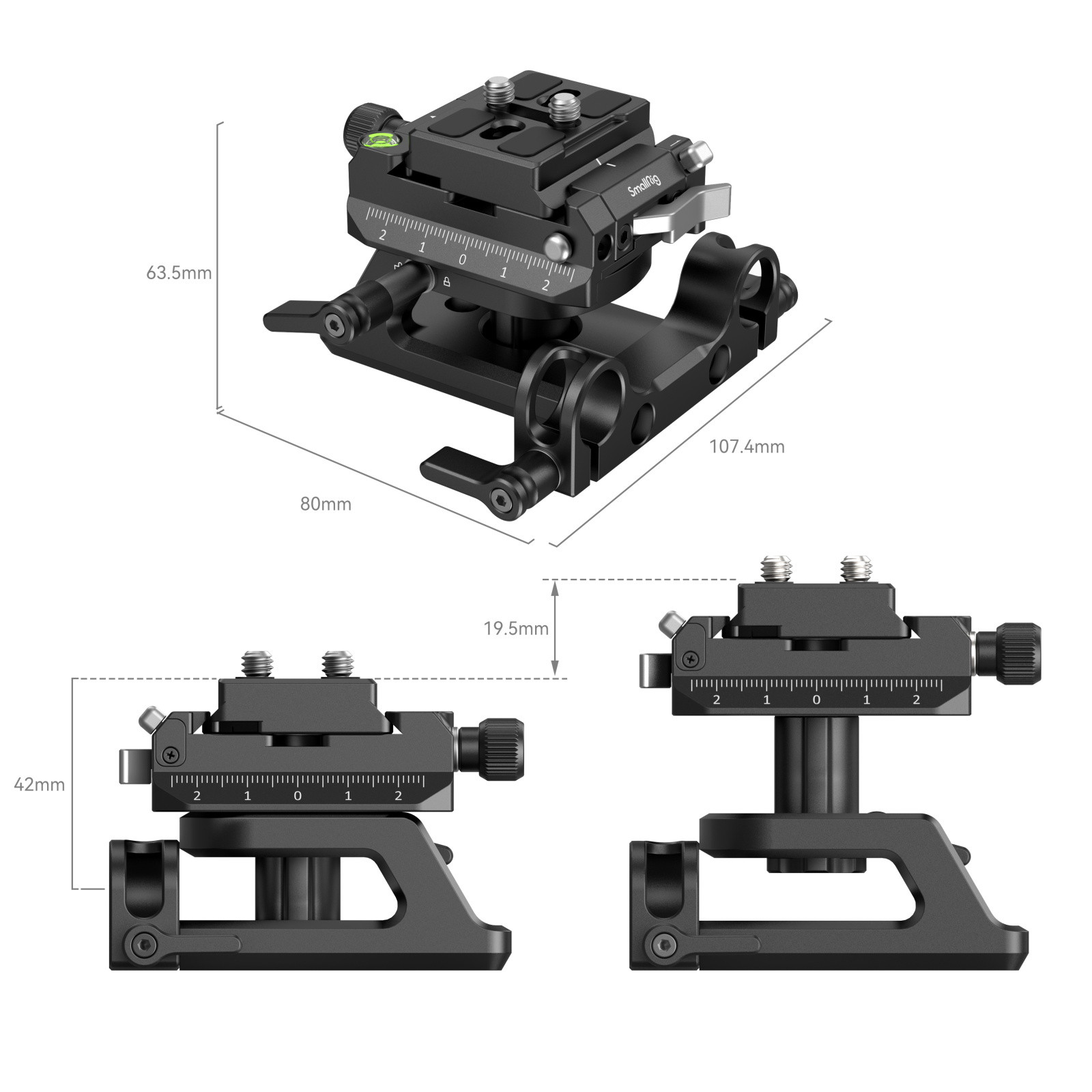 SmallRig Universal Arca-Swiss Height-Adjustable Mount Plate Kit 4233