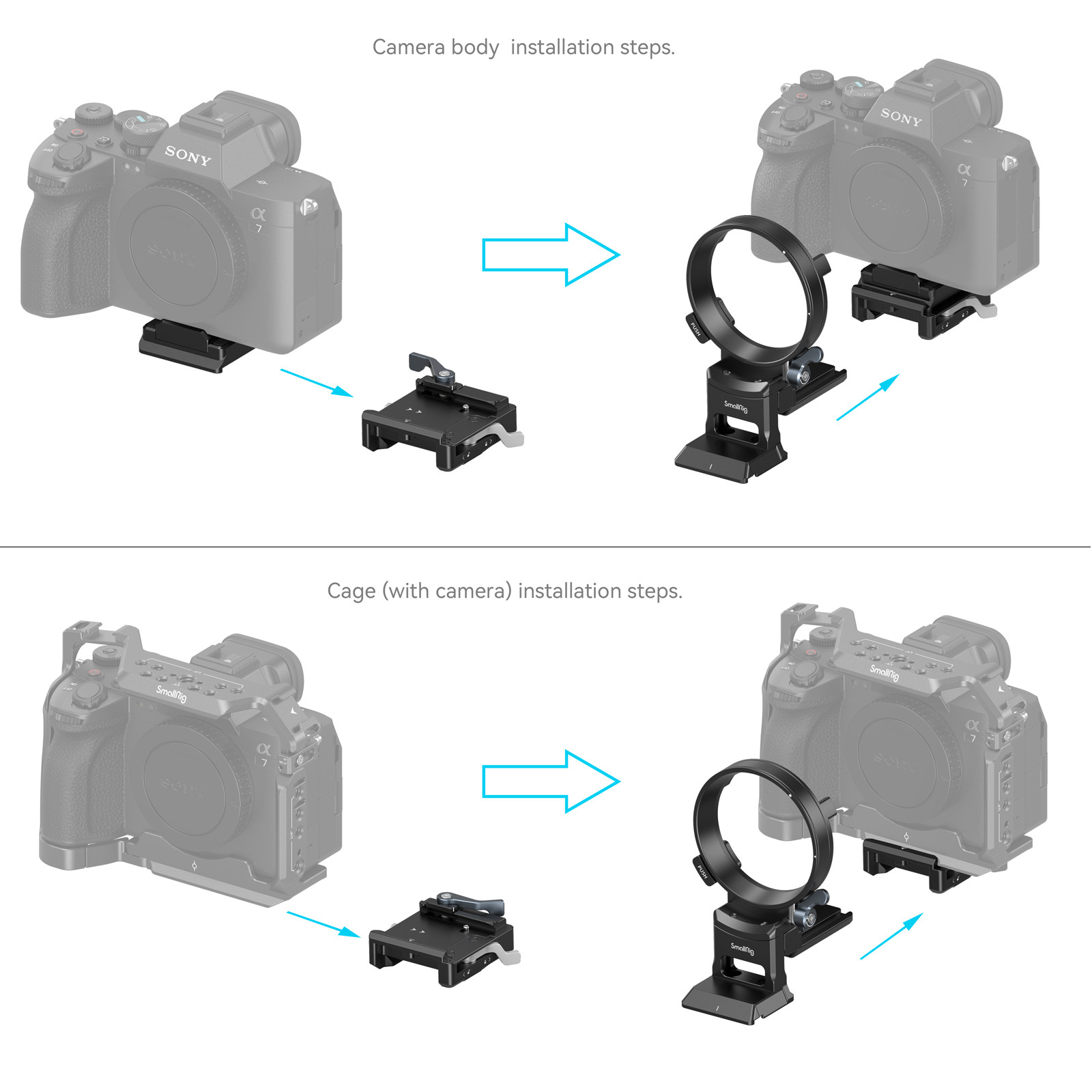 SmallRig Rotatable Horizontal-to-Vertical Mount Plate Kit for Sony Alpha 1 / Alpha 7 / Alpha 9 / FX Series 4244